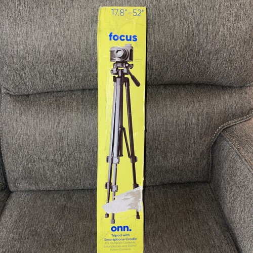 Onn Adjustable Tripod With Smartphone Cradle 17.8” - 52”