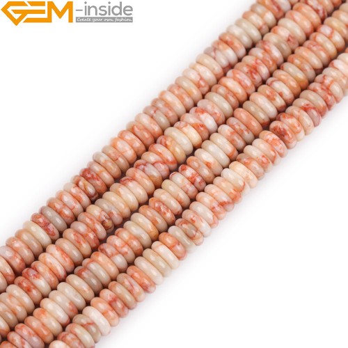 Natural Rondelle Jasper Agate Larvikite Heishi Disc Spacer Beads Jewelry Making - Picture 72 of 166