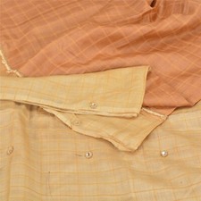 Sanskriti Vintage Cream/Peach Sarees Pure Silk Hand Beaded Fabric Premium Sari
