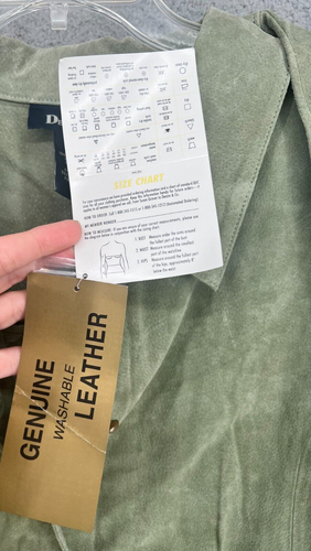 Chaqueta Botones para Mujer Denim &Co. Verde 100 % Genio Cuero Talla 3X Nueva con Etiquetas - Imagen 10 de 13