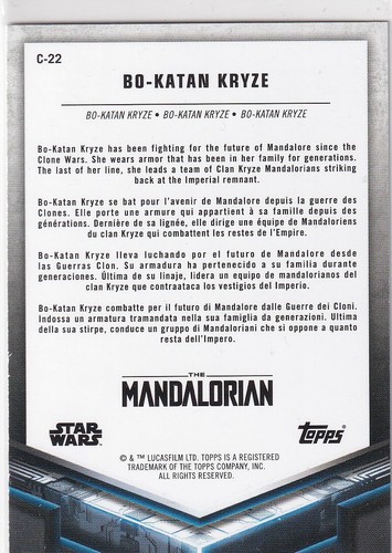 Topps Star Wars The Mandaloriani Mappa C-22 Parallelo Bo Katan Kryze - Bild 2 von 2