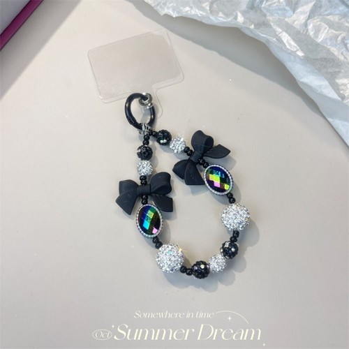 Pearl Phone Charms White/Black Phone Pendant Cute Pearl Phone Chain Phone - Photo 10 sur 11