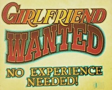 Original Vintage Girlfriend Wanted No Experience Necessary Iron On Transfer