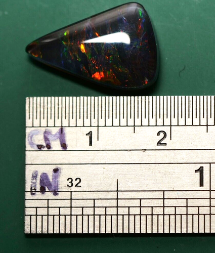 Big A+ Australian Coober Pedy Opal Natural Triplet 18x12x5 mm pendant ring - Bild 8 von 8