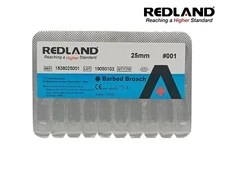 Redland Dental 30 pc. White #001 25 mm Endo Stainless Steel Barbed Broaches 