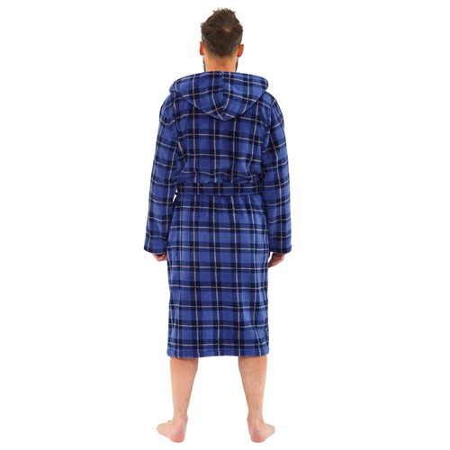 Herren Vlies Kapuze Ankleid Badeanzug Bademantel gemütlich S-XXL marinegrau nur das Wesentliche - Bild 26 von 62