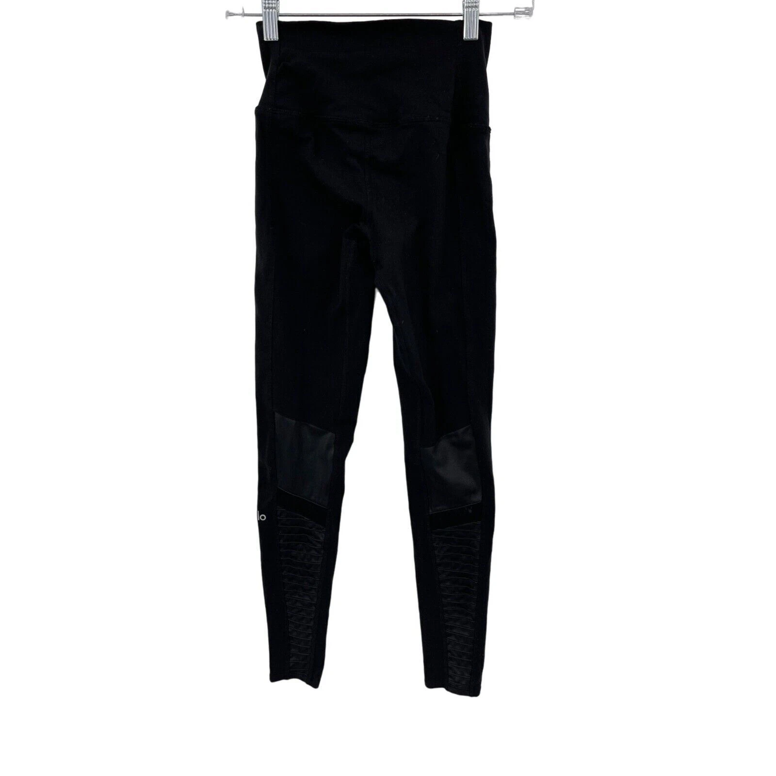 alo-yoga moto pull on athletic athleisure stretch knit leggings