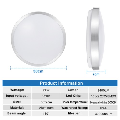 Lámpara de techo LED Lámpara de techo Dormitorio Baño Salón Cocina Pasillo Lámpara IP44 - Imagen 105 de 107