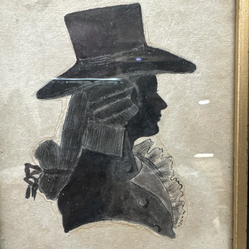 Gorgeous Antique Pair Of Man & Woman Silhouette Portrait Art - Picture 3 of 7