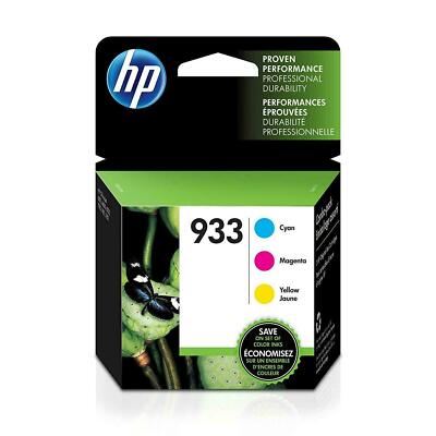 HP 933 C/M/Y 3pk Ink Cartridges - Cyan, Magenta, Yellow (N9H56FN#140)