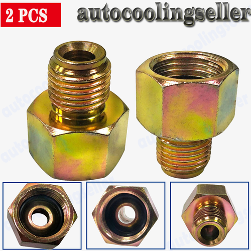 2Pcs Transmission Oil Cooler Connect 1/2-20UNF Male 5/8-18UNF Female US - Picture 1 of 6