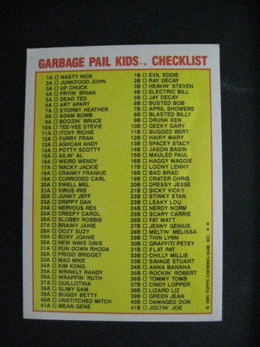 1985 Garbage Pail Kids GLOSSY 1st Series Singles OS 1 U-Pick For your Set 6 / 25 - Picture 112 of 158