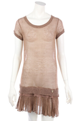 REBEL QUEEN by LIU JO Knit Dress Linen I 46 = D 40 beige shades NEW