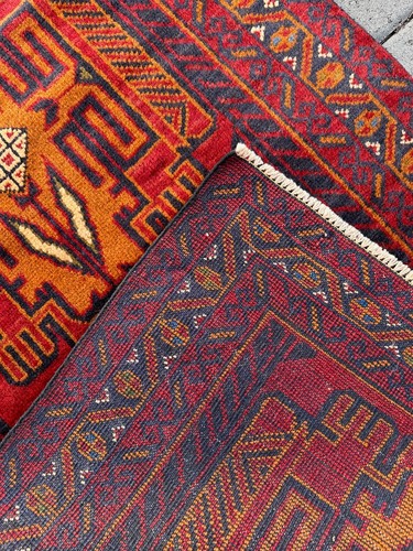 High Quality Handmade New Tribal Afghan Accent Rug,Orange & Red,Natural Dyes 3x5 - Picture 20 of 20