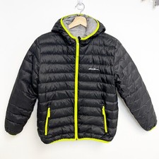 Eddie Bauer Reversible Puffer Jacket Kids Large 14/16 Full Zip Outdoors Down