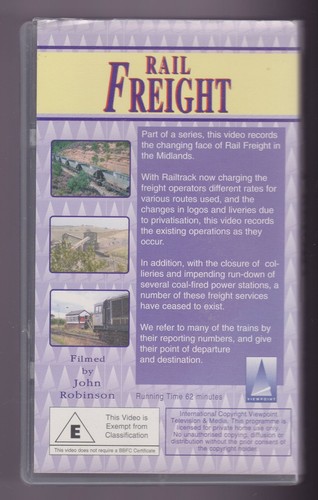 Rail Freight (VHS) Railway Video ~ Rail Freight In The Midlands ~ John Robinson - Picture 2 of 3