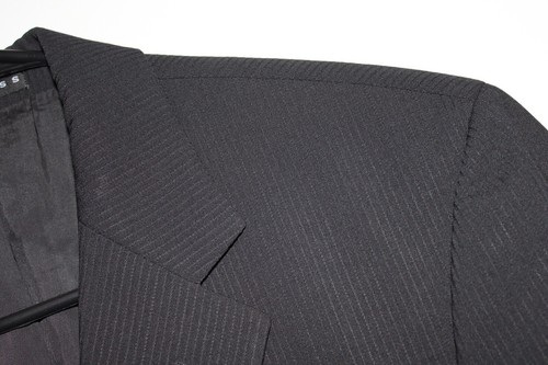 BLACK STRIPED HUGO BOSS STRETCH WOOL EINSTEIN SPORT COAT sz 40R suit jacket - Picture 2 of 5