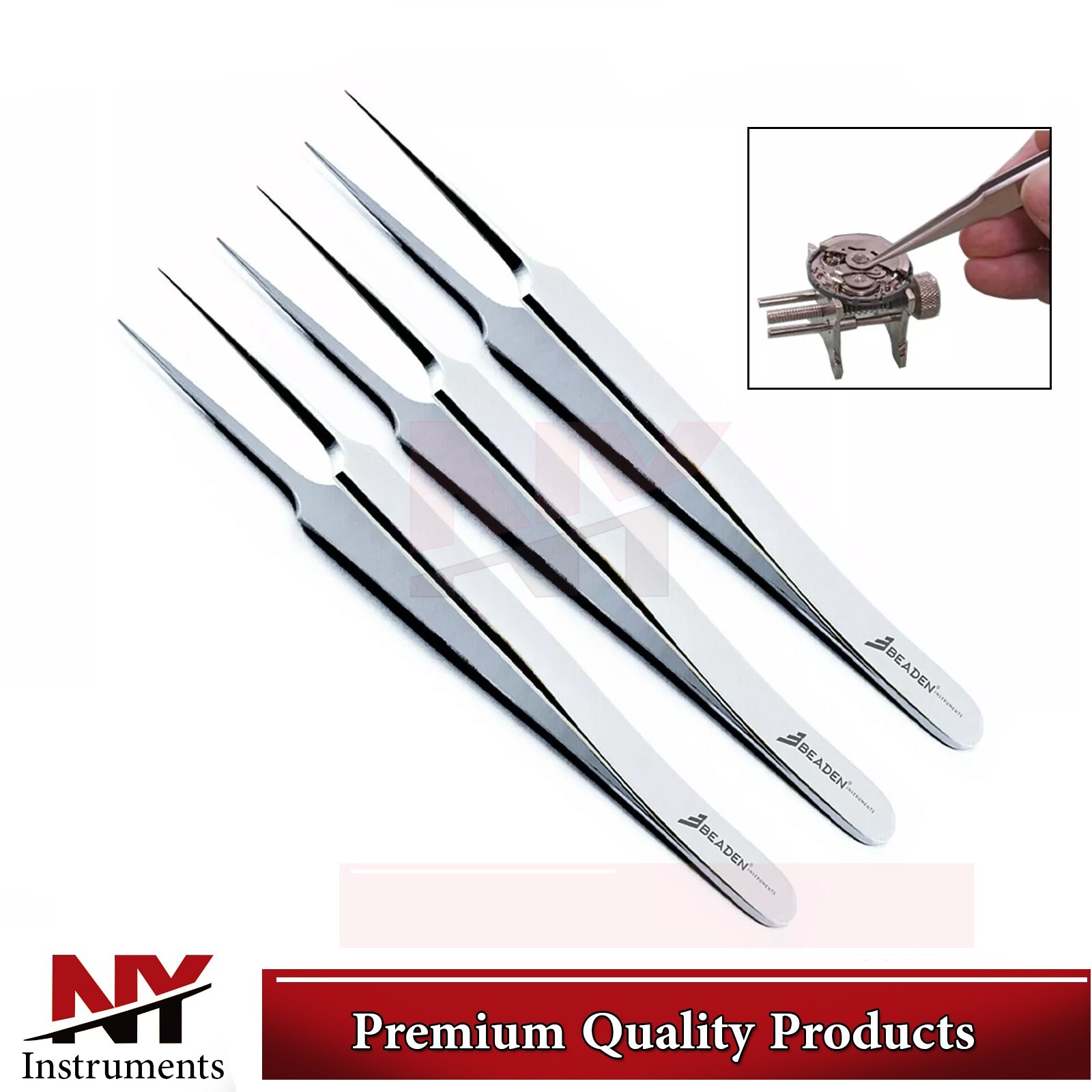 Fine Point Watchmaker Jewelry Repair Tweezers for Precision Work-image