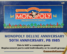 Board Game Parts: MONOPOLY DELUXE ANNIVERSARY, P Bros, 1985, replacement pieces