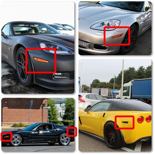 Luces de señalización laterales LED delanteras traseras lámpara de señal de guardabarros para 05-13 Chevy Corvette C6 - Imagen 3 de 7