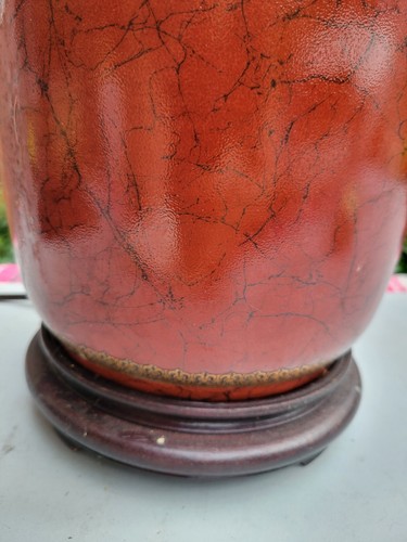 Bradbury Gallery?? Red Large Table Lamp with Pomegranate Handles - Picture 4 of 8