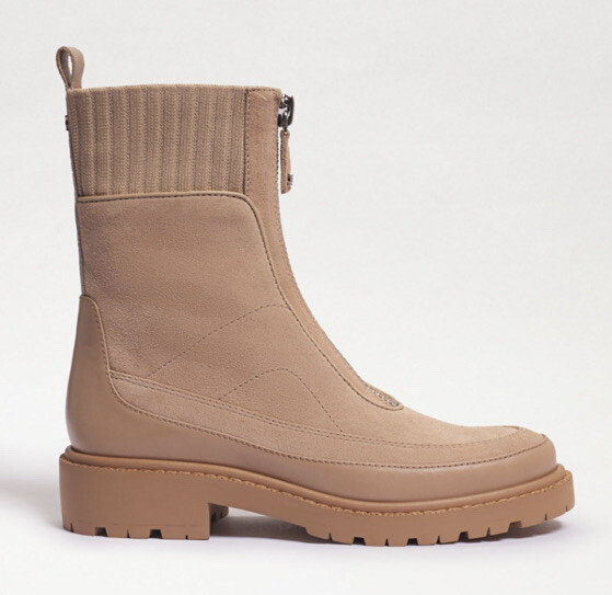 Sam Edelman Leone Lug Sole Chelsea Boot - Sesame Tan Zip Up