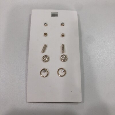Beeline Fashion Jewelry Golden Gem 5-Pair Stud Set