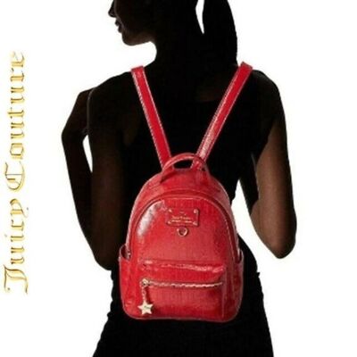 Juicy Couture Signature Ever After Backpack Bag Red Cherry Faux