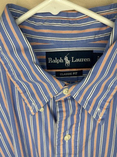 Polo Ralph Lauren uomo taglia L multicolore a righe con bottoni vestibilità classica - Foto 3 di 7