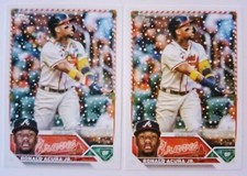 Ronald Acuna Jr Braves 2023 Topps Holiday Lights + Candy Cane +base nm-mt