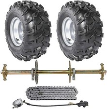32" ATV Golf Cart Go Kart Rear Axle Kit  8" Wheels Tires  Brake Sprocket Hub