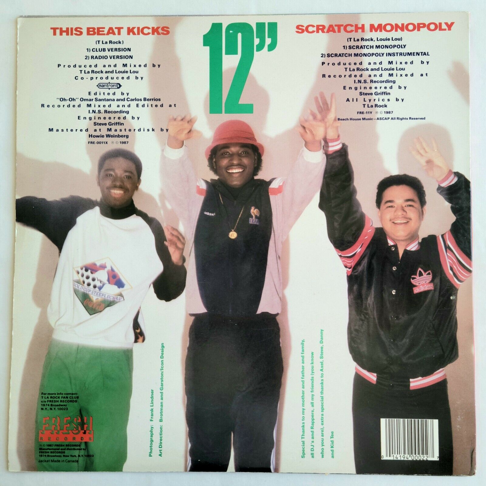 1987 - T LA ROCK - THIS BEAT KICKS / SCRATCH MONOPOLY - FRESH RECORDS  ORIGINAL | eBay