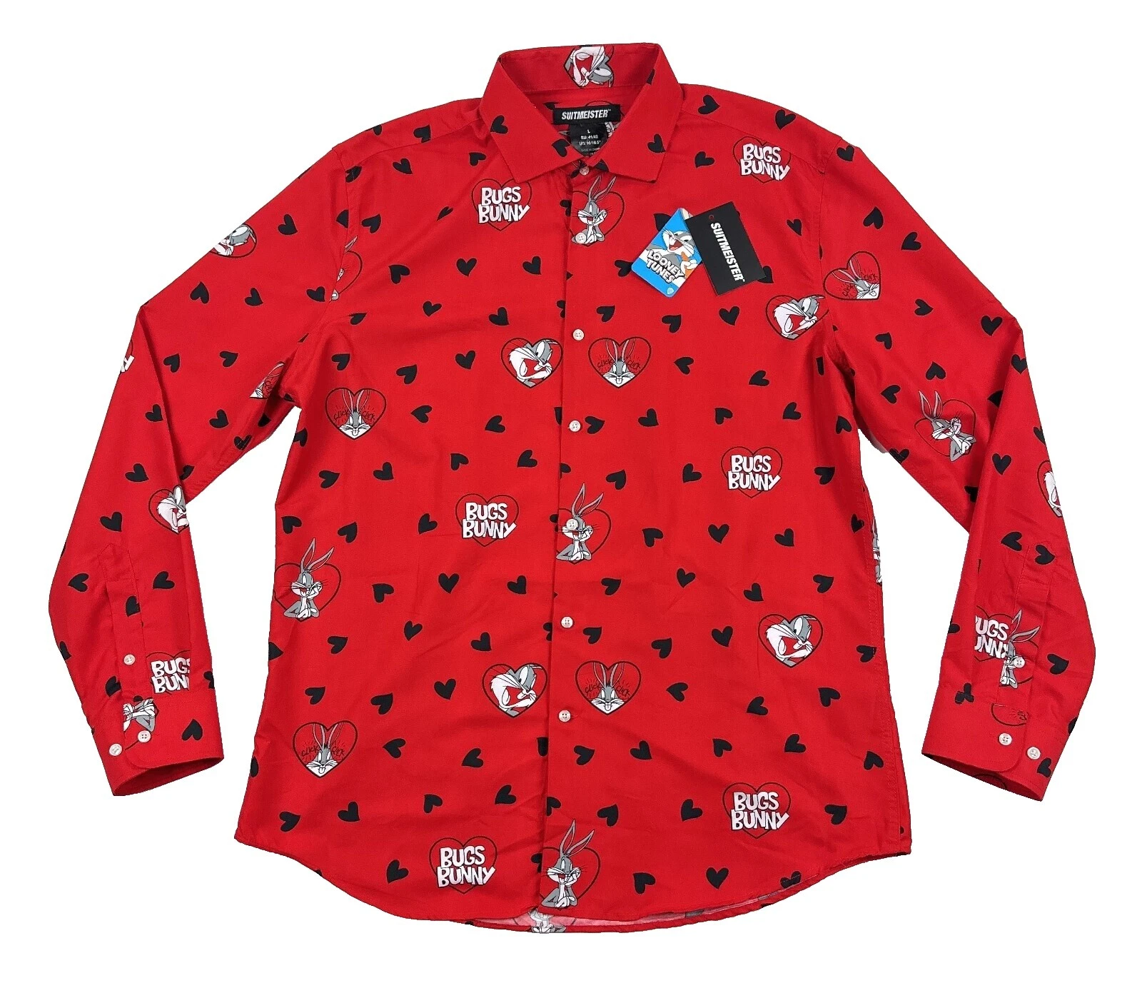 Botón informal de poliéster Looney Tunes-Down Shirts for Men