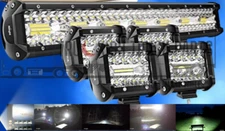 NILIGHT 20INCH 126W SPOT FLOOD COMBO LED LIGHT BAR+4PCS 4INC 18W LED POWER LIGHT