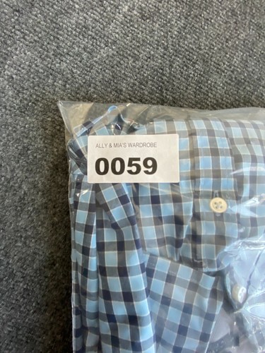 Tommy Hilfiger Shirt Mens SMALL blue Business button up modern plaid Size S - Picture 14 of 14