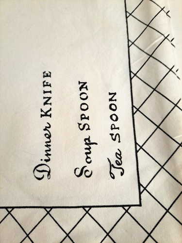 Set of 4 White Placemats w/ Marked Place Settings 18" x 16" - Bild 3 von 7