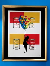 DEATH NYC Hand Signed LARGE Print COA Framed 16x20in Banksy Graffiti Warhol %