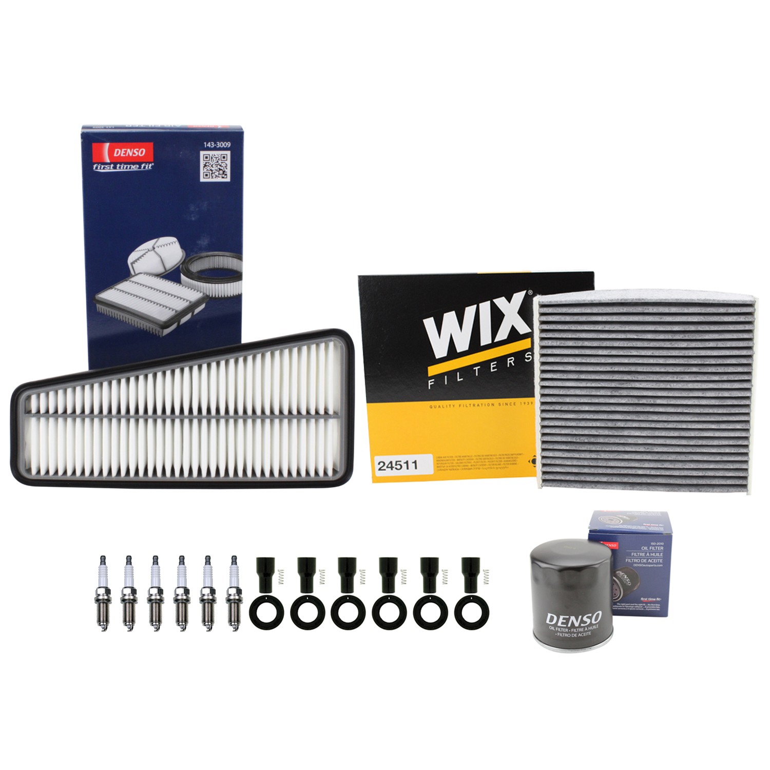 Denso Tune Up Kit NGK 6 Spark Plugs and Boots Kit for Tundra 4.0L V6 1GR-FE Auto