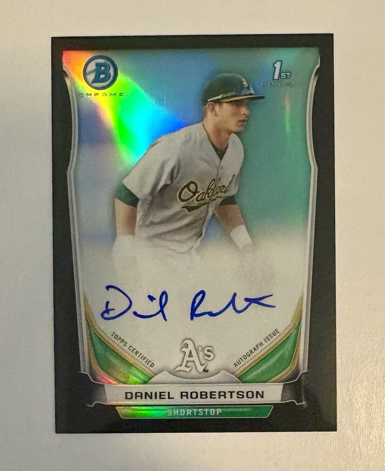 2014 Bowman Prospect Chrome Black Refractor /99 Daniel Robertson Auto