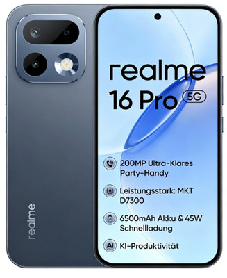 realme 16 Pro 5G Smartphone 8+256GB 200MP 6500mAh 6,78'' 144Hz IP69 Dual-SIM Grey