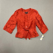 NWT Jones New York Signature Quiet Luxury Texture Tie Front Jacket Women Medium