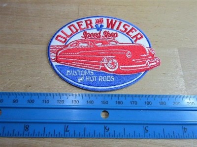 Patch Older & Wiser Speed Shop Custom Hot Rods Nose Art Rockabilly V8 US Car  