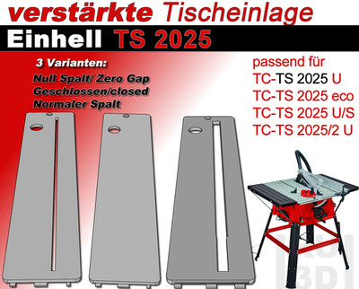 Verstärkte Premium Tischeinlage, Einlage Einhell TS 2025 kompatibel
