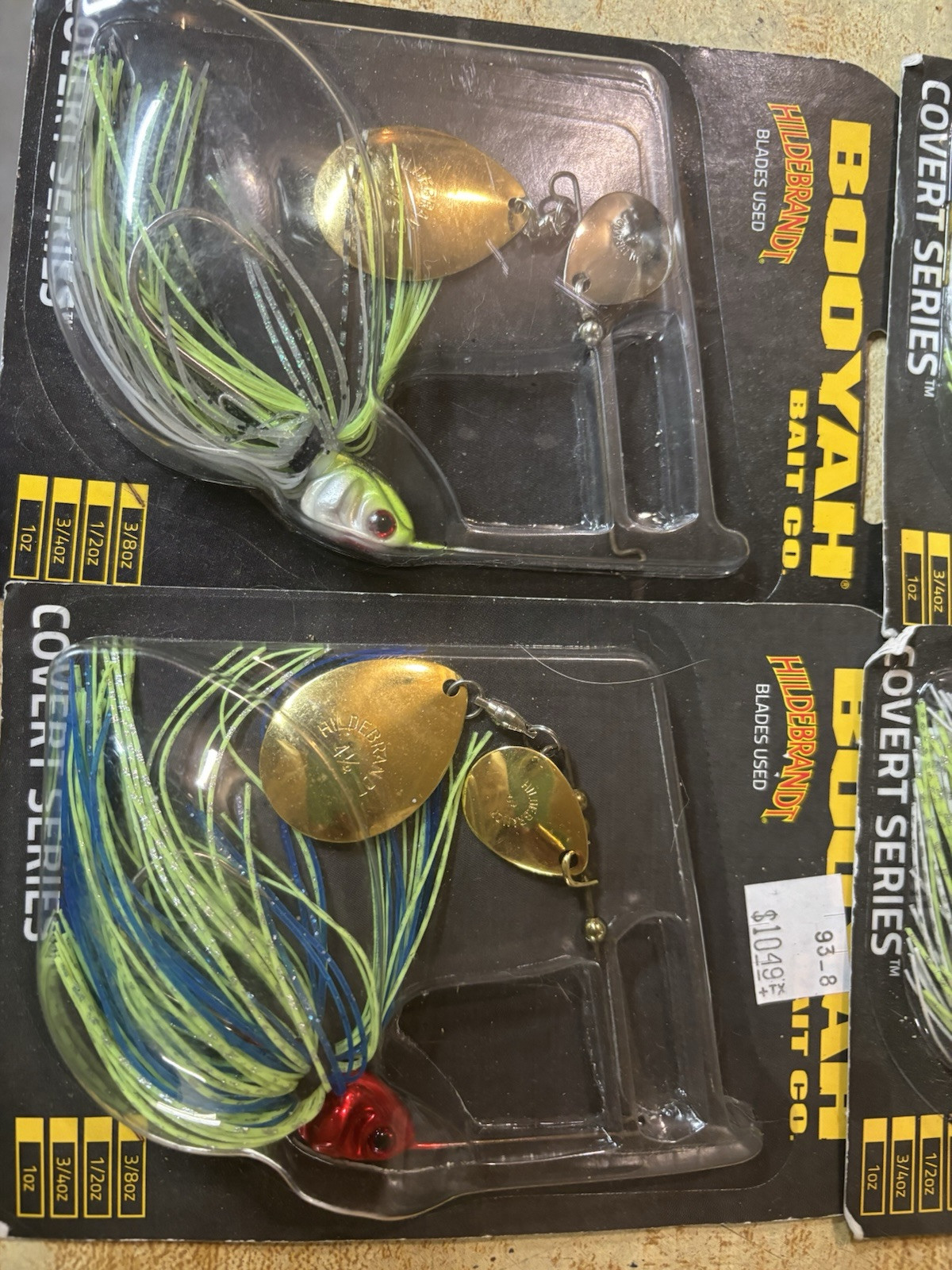 4 Booyah Covert 3/8oz Spinnerbaits Double Colorado Asst. - Image 2