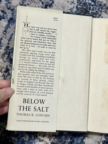 Below the Salt Thomas B. Costain 1957 Vintage Book Hardcover SIGNED COPY - Picture 7 of 12