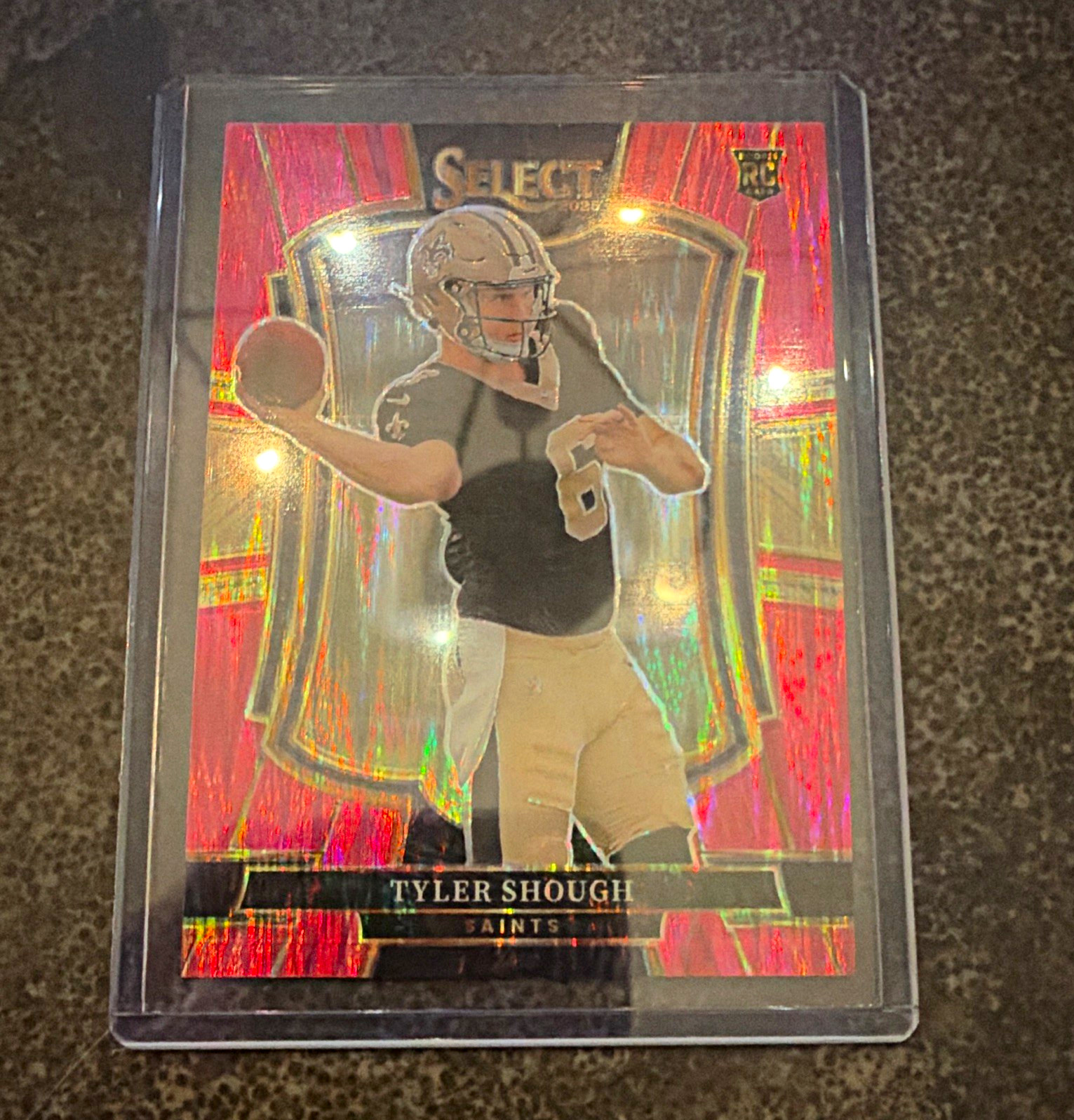 Panini 2025 Select Pink Shock Prizm Tyler Shough Rookie #141 Saints Premier