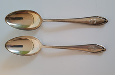 2 Suppenlöffel Besteck Selten alte BSF Esslöffel Platura 90 versilbert Monogramm
