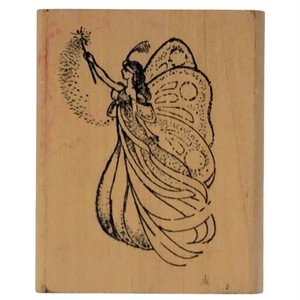 VTG Hippo Heart Fairy Rubber Stamp 2"x2.5" Fantasy Wood Mounted Crafts Faerie