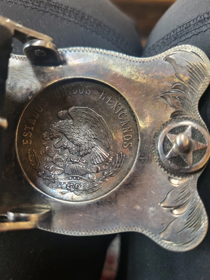 Pistoleros Matt Hackett plata esterlina 14k hebilla pesados raros $ clip incluido Foto 3 de 4