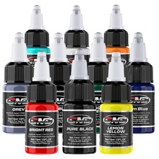 Tattoo Ink 10 Colors Set 1/2oz 15ml/Bottle Tattoo Inks Pigment Kit Superior T...
